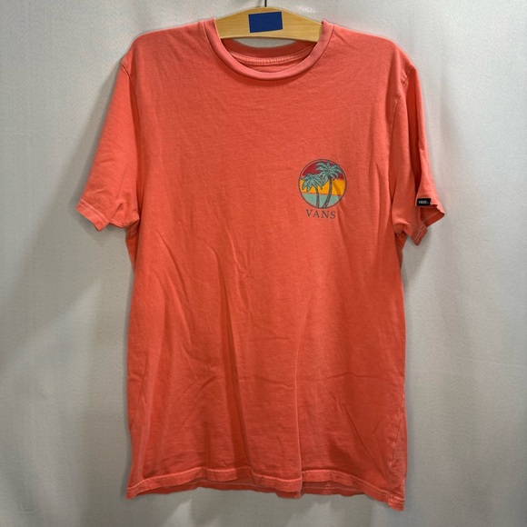 Vans Sunset Palm Tree Graphic Tee – Coral Red Medium - Picture 1 of 6
